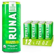 RUNA Energy Drink, Lime, 12 fl oz Can (Pack of 12)