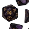 thumbnail image 1 of 7x Polyhedral Dices Smooth D4-D20 for Math Teaching sets board Bar Table Board Games Violet Black, 1 of 7