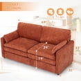 thumbnail image 7 of FamiTOP 69" Comfortable 2 Seater Sofa w/Thick Seat & Backrest Cushion, Chenille Modern Couch with Soft Pillows, Upholstered Loveseat Sofa w/Sturdy Frame for Bedroom, Office, Living Room, Orange, 7 of 7