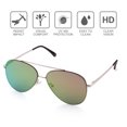 thumbnail image 5 of 2 Aviator Sunglasses for Adult Female Women, Flat Yellow/Green Mirrored Lens, 5 of 9