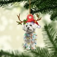 thumbnail image 2 of Maltese Christmas Ornament – Holiday Dog Memorial Gift & Xmas Tree Hanging Mica Décor, 2 of 3
