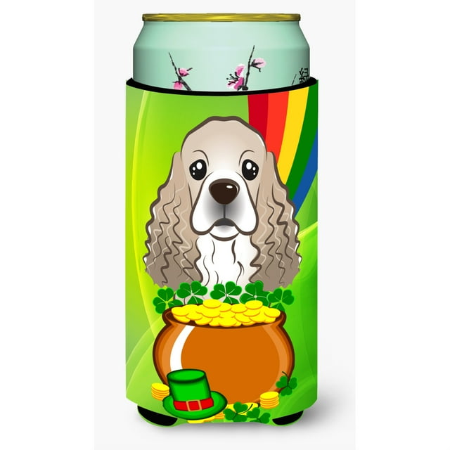 ""Caroline'S Treasures Bb1960Tbc """"Cocker Spaniel Día De San Patricio"""" Tall Boy Hugger Koozie Multicolor""