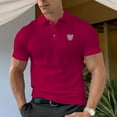 thumbnail image 2 of Navy Blue Eagle Badge Men's Cotton Polo Shirt, 2 of 16