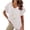 White-19, variant on STETMN Summer V Neck Top for Women Short Sleeve Cotton Linen T-shirt Lightweight Print Tops