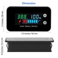 thumbnail image 5 of IPX7 Waterproof Battery Monitor with Bracket 7-100V,12v 24v 36v 48v 60v 72v Battery Meter Digital Battery Capacity Remaining Capacity Percentage Tester with Buzzer Alarm and Temperature, 5 of 5