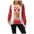 thumbnail image 1 of Pull de Noël pour Femmes Imprimé Graphique Mode Chandail en Molleton Col Rond Cardigan d'Hiver Manches Longues Fermeture Blouse Chandail à Capuchon Veste Mi-Longue Douce, 1 of 6