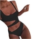 thumbnail image 2 of Augper Women Multi Color Sexy Solid Color High Waist Conjoined Body Swimsuit Bikini, 2 of 8