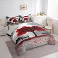 thumbnail image 5 of jejeloiu Romance Nature Theme Bedding Comforter Set 7pcs,Tree River Mountain Queen Bedding Sets,Red Fall Leaves Queen Sheet Sets For Men Women,Ultra Soft Home Decor Reversible, 5 of 8