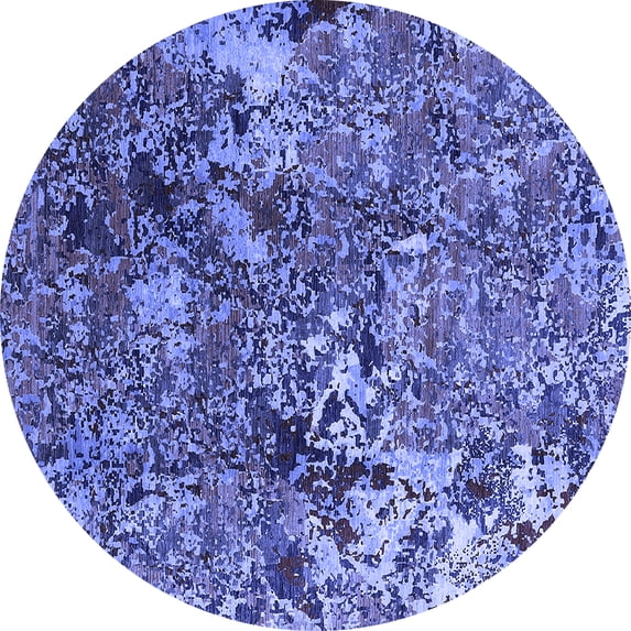 Ahgly Company Indoor Round Oriental Blue Industrial Area Rugs, 4' Round