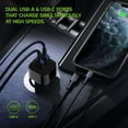 thumbnail image 3 of Cellet Car Charger for Alcatel TCL 30 Z - 30W High Powered Dual Port (USB-C PD and USB-A) Auto Power Adapter with Type-C to USB Cable - Black, 3 of 9