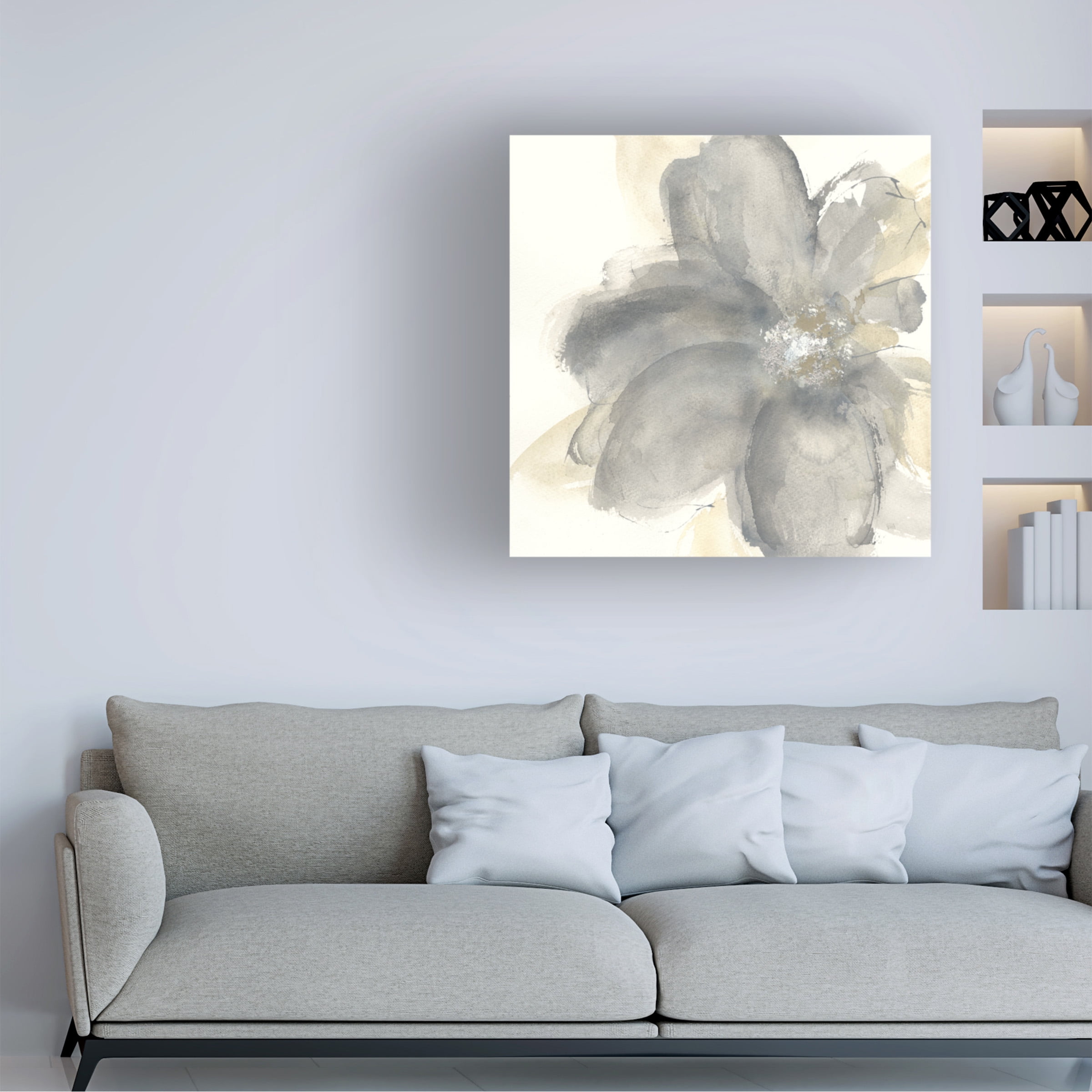 Trademark Fine Art Chris Paschke Floral Gray I Canvas Wall Art - 24x24