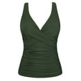 thumbnail image 7 of Firpearl Underwire Tankini Tops for Women Swimwear Supportive Swimsuits Top Criss Cross Bathing Suit Tops Deep Army Green US16, 7 of 7
