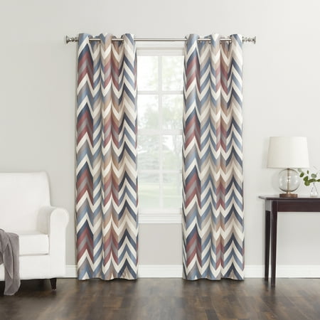 Sun Zero Largo Chevron Print Thermal Insulated Energy Efficient Curtain Panel
