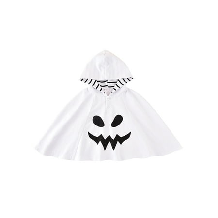 

Toddler Baby Girls Boys Halloween Cloak with Hood Scary Fancy Dress Party Cosplay Ghost Smile Face Cape Outfits