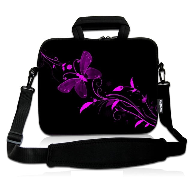 Richen 11 11.6 12 12.5 13 Pulgadas Funda Para Computadora Portátil/Chromebook/Notebook/Pc Tablet Funda De Viaje Funda Con Asa De Neopreno Con Correa Para El Hombro (11-13.3 Pulgadas Bonita Mariposa)