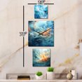 thumbnail image 3 of Designart "Fusion of Marine Blue and White" Abstract Shapes Oversized Wall Clock - Set Of 3 - Extra large Contemporary Clock For Office Décor - Large Vertical Clock, 3 of 6
