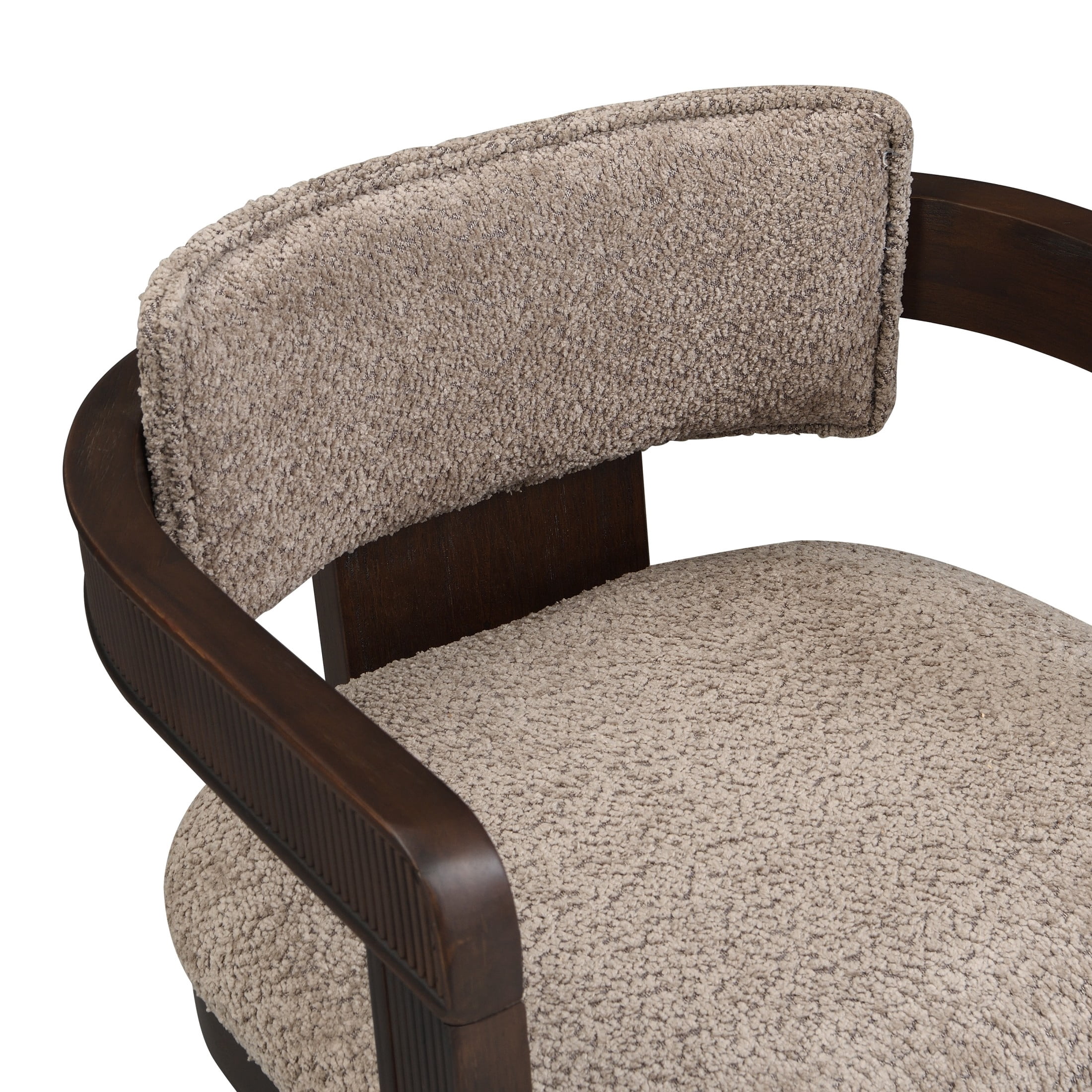 Christopher Knight Home Modern Upholstered Dining Chairs with Curved U-Back, Espresso+Taupe, Set of 4
