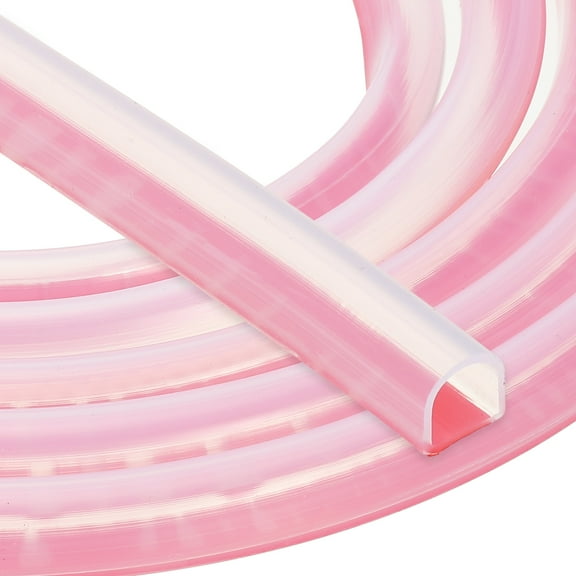 Uxcell Silicone Weather Stripping Door Seal, 19.7 ft D Shape Weather Stripping Self Adhesive Door Seal Strip for Door Frame, Window Sealing, Large Gap, 3.94"Wx0.39"Tx3.94H, Clear/Red