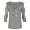 thumbnail image 3 of Christmas T Shirts for Women Plus Size Loose Fit Xmas Holiday Graphic Tee Crewneck 3/4 Sleeve Tops, 3 of 7