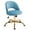 Blue, variant on Ktaxon Office Desk Chair Adjustable Teddy Velvet Computer Task Chair Small Rolling Vanity Stool with Wheels for Study Make-up White