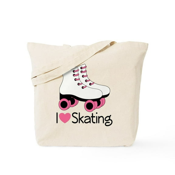 CafePress - I Love Skating Tote Bag - Unisex Canvas Tote Bag, Beige, 1-Piece