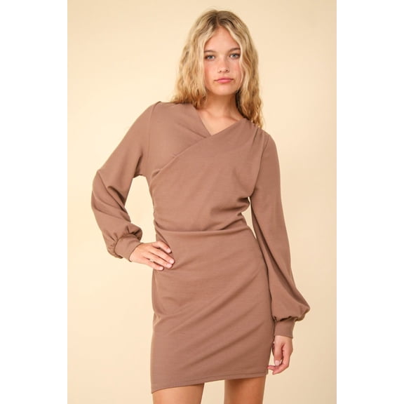 VERY J Ruched Detail Bodycon Mini Dress