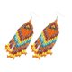 thumbnail image 1 of Pendientes colgantes Yashi con borlas y cuentas largas bohemio naranja 11 cm x 2,3 cm, 1 of 5