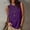 Purple, variant on Womens Sleeveless Henley Blouse Army Green Cotton Blend Relaxed Fit Button Front Top,Size L