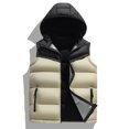 thumbnail image 4 of Mens Puffer Vest Zip Up Sleeveless Hooded Loose Fit Warm Jacket Fall Winter Outdoor Casual Outerwear Tops 2026, 4 of 6