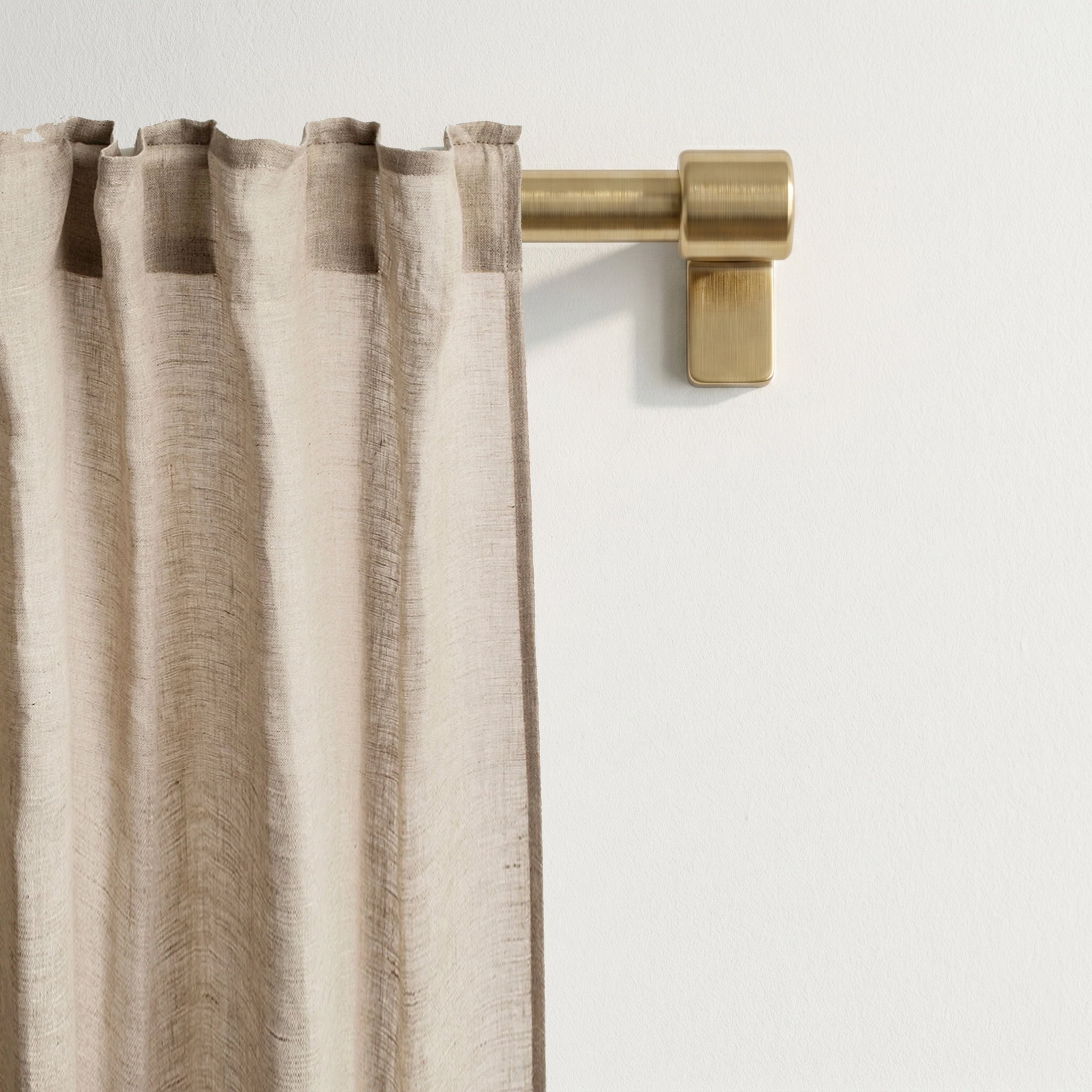Mainstays 1/2" Brass Minimal Single Curtain Rod, 48"-84"