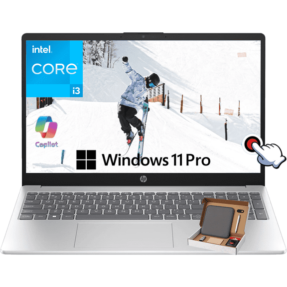 HP 15.6" Touchscreen Laptop, Intel 13th Core i3-1315U(Up to 4.5GHz), Intel UHD Graphics, 16GB RAM, 512GB SSD, Copilot, Long Battery Life, Wi-Fi 6E, Windows 11 Pro