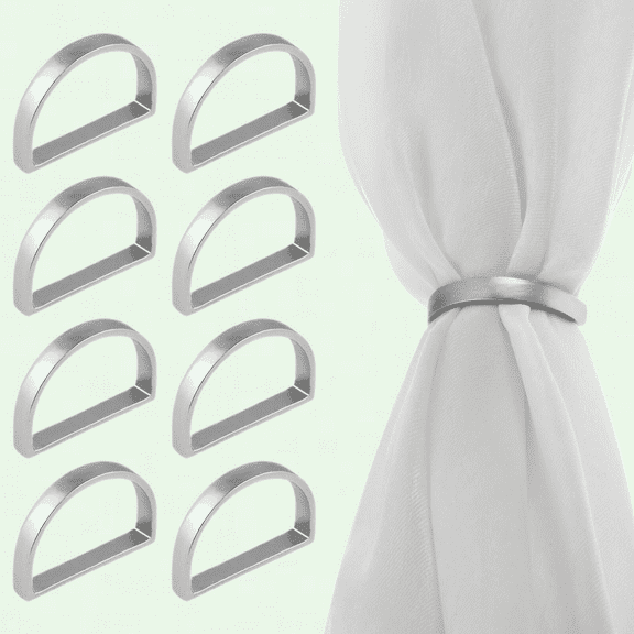 Silver Napkin Rings Set of 8, Elegant Metal Napkin Holder Rings for Table Decoration