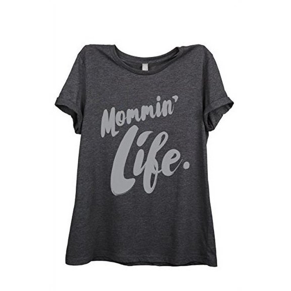 Thread Tank Mommin' Life Women Relaxed T-Shirt Tee Charcoal Grey 2XL