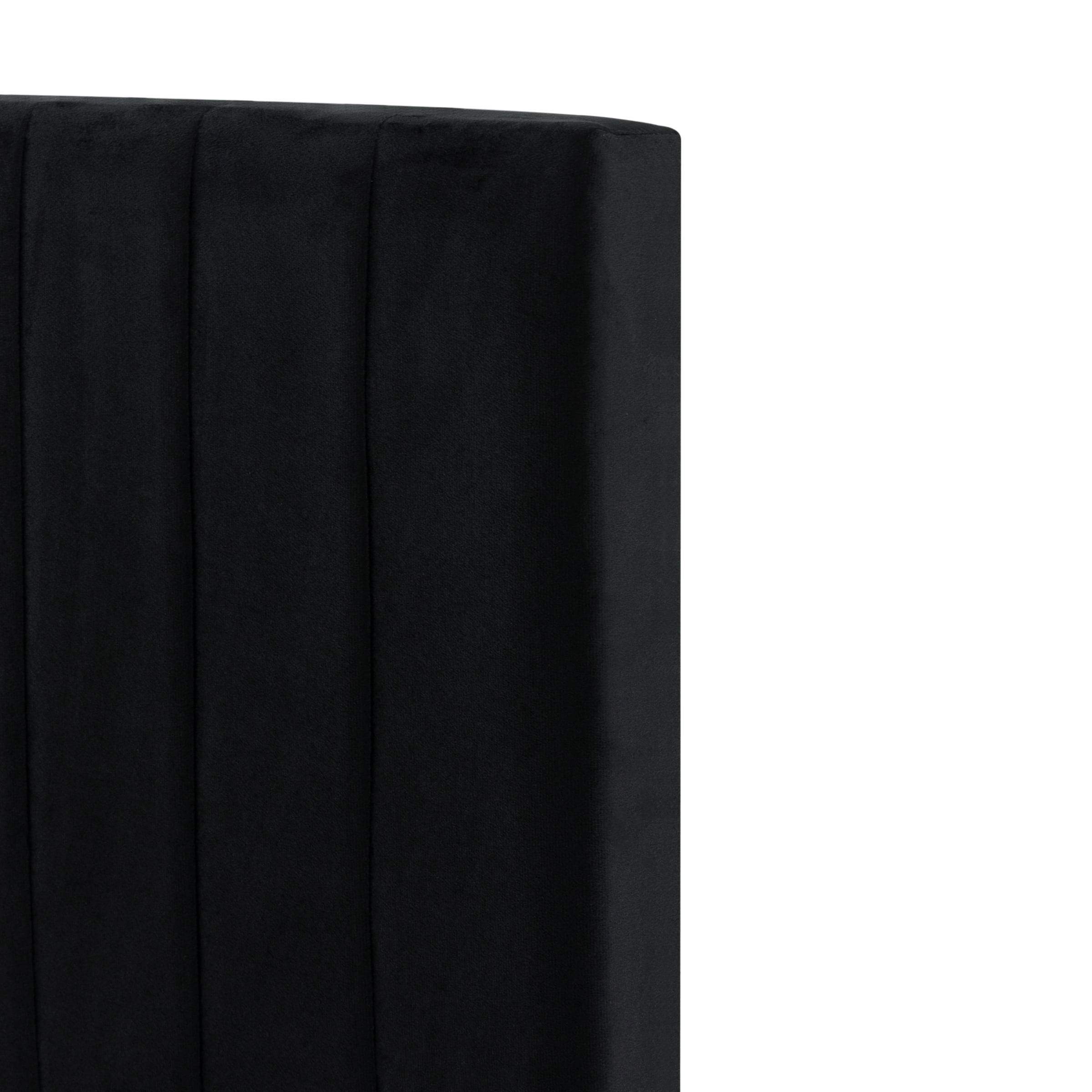 Gewnee King Size Upholstered Bed Frame,Velvet Platform Bed with Adjustable Headboard,Modern Bedroom Furniture with Wood Support,No Box Spring Needed,Black