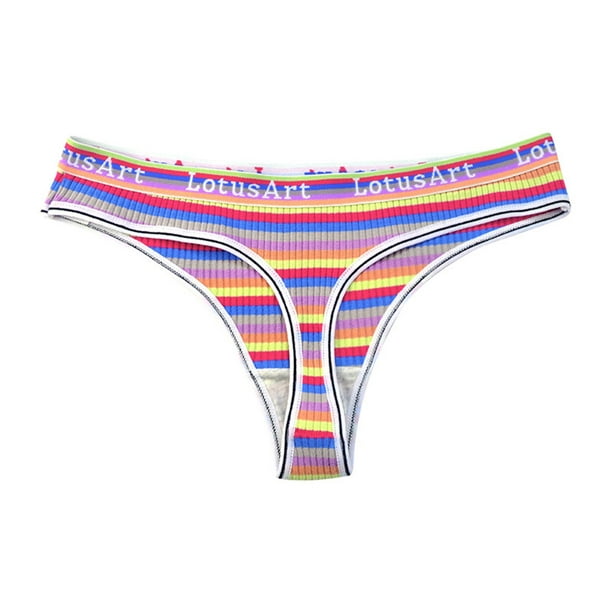 Aayomet Women Underwear Thongs Tangas No Show Bikini Custom Thongs Women  Underwear Panties Cotton Thong (Black, L)