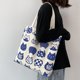 thumbnail image 4 of Bolso de hombro con estampado de gato de dibujos animados de lona para mujer Bolsos de compras grandes (Beige) Tmvgtek Para estrenar, 4 of 9