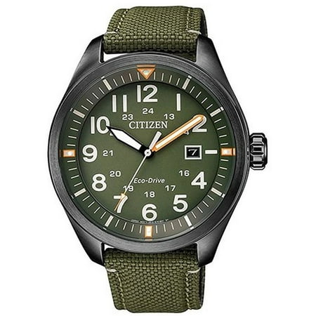 Men's Eco-Drive Green Military Style Watch