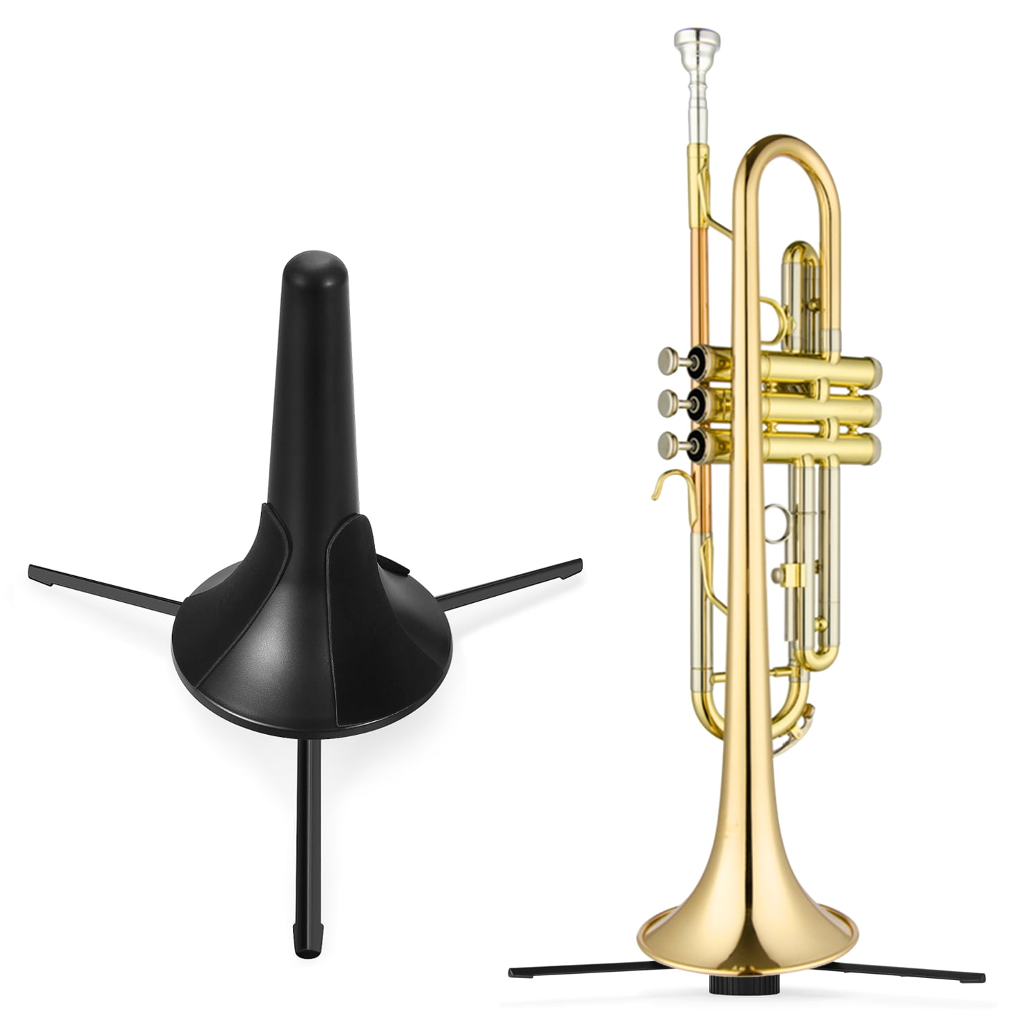 InBell Trumpet Stand Holder, Foldable Compact Portable Tripod Metal 3