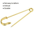 thumbnail image 4 of Uxcell 3.15 inch Large Metal Sewing Pins Safety Pins for Office Home Gold Tone 15 Pack, 4 of 5