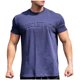 thumbnail image 1 of Playeras Elvqul para Caballero Algodón Stretch Azul Marino de Color Sólido Mayor Manga Corta Cuello Redondo Gym, 1 of 2