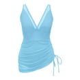 thumbnail image 4 of Women Swim Dress Swimsuits Slimming Mesh Sheer Sarong Wraps Bathing Suit, 4 of 4