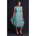 thumbnail image 2 of Bimba Robe d'Été Sans Manches à Col Rond pour Femmes, Imprimée de Feuilles Bleues et de Bégonias, Tenue Décontractée - XX-Grand, 2 of 6