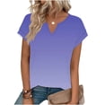 thumbnail image 4 of YHAJDS Womens Summer Tops T Shirts for Women Short Sleeve V Neck All Over Print Spring Tee Shirt, 4 of 5