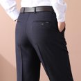 thumbnail image 4 of Mens Formal Pants Fleece Lined Golf Trousers for Men Casual Business Office Smart Dress Pants Comfortable Winter Chinos Trousers Solid Color Straight Leg Full Length Bottoms with Pockets, 4 of 7