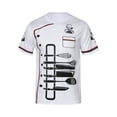 thumbnail image 1 of Oyolan Men Chef Print Contrast Color Restaurant Kitchen Chef Shirt Costume Round Neck Short Sleeve Tee Top White 3XL, 1 of 7