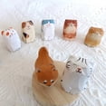 thumbnail image 3 of Dserhfy Wooden Carved Dog Cat Figurine Handmade Woodcarving Art Small Animal Statue Sculpture Home Office Desktop Decoration Ornament, 3 of 8
