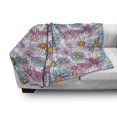 thumbnail image 3 of Flower Soft Flannel Fleece Throw Blanket, Retro Spring Floral Pattern Grunge Funky Style Inspired Colorful Daisies Bohemian, Cozy Plush for Indoor and Outdoor Use, 60" x 80", Multicolor, by Ambesonne, 3 of 6