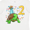 thumbnail image 4 of Inktastic 2nd Birthday Cute Turtle in Party Hat with Confetti Boys or Girls Toddler T-Shirt, 4 of 5