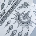 thumbnail image 3 of Adhesivos temporales para tatuajes con henna, 12 hojas, rojo y negro, 3 of 6