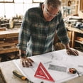 thumbnail image 7 of 7 Inch Carpenter Square, Red Triangle Ruler, High Precision Aluminum Alloy Triangle Ruler,Layout Measuring Tool, 7 of 7